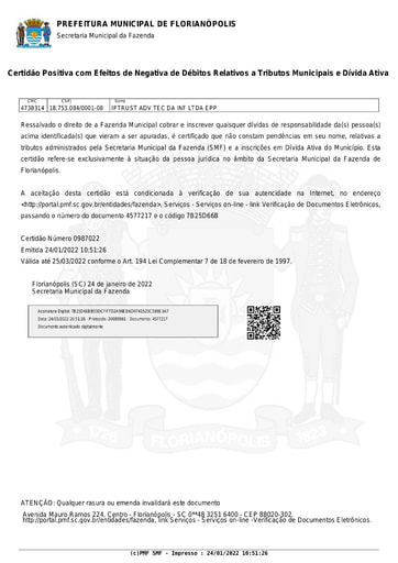 PREGÃO ELETRÔNICO Nº 012/2022 - HABILITAÇÃO - DOCUMENTOS COMPLEMENTARES - IPTRUST