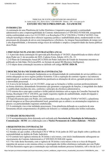 PREGÃO ELETRÔNICO Nº 046/2026 - ESTUDO TÉCNICO PRELIMINAR