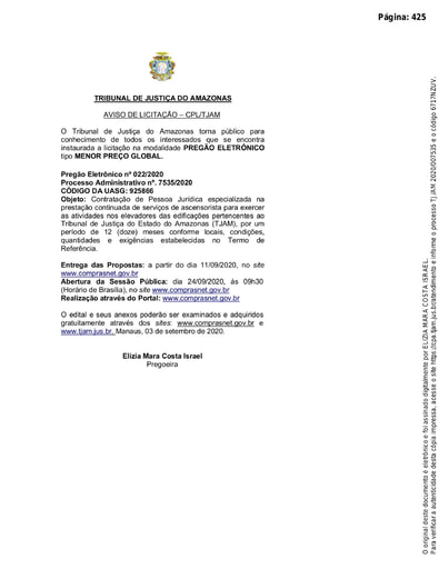 PREGÃO ELETRÔNICO Nº 022/2020 - AVISO DE LICITAÇÃO