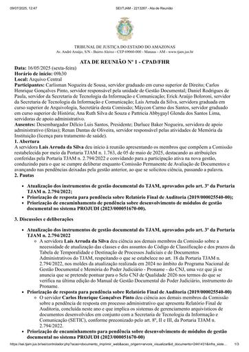ATA DE REUNIÃO - 16 DE MAIO DE 2025