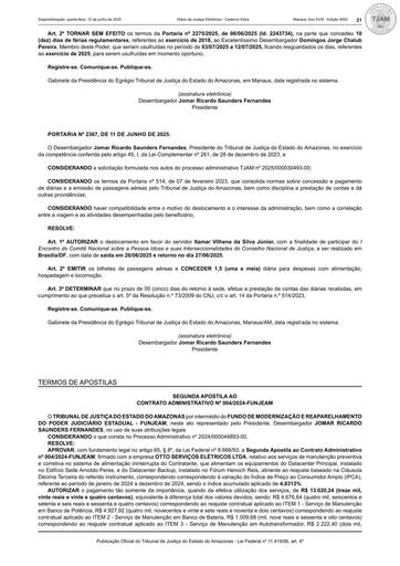 PUBLICAÇÃO DA 2ª APOSTILA AO CONTRATO ADMINISTRATIVO Nº 004/2024 - FUNJEAM x OTTO SERVIÇOS ELÉTRICOS LTDA