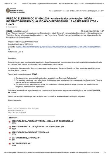 PREGÃO ELETRÔNICO Nº 020/2026 - DILIGÊNCIA COLIC À SEINF - DOCUMENTAÇÃO - IMQPA - INSTITUTO MINEIRO QUALIFICACAO PROFISSIONAL E ASSESSORIA LTDA - LOTE 2