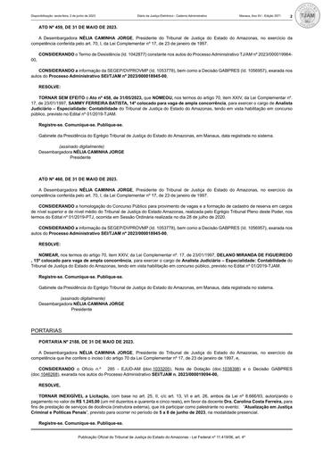 PORTARIA DE DESIGNAÇÃO DE FISCAIS N° 2193/2023 (PUBLICAÇÃO) CONTRATO ADMINISTRATIVO N° 013/2023 - FUNJEAM x ELC ENGENHARIA LTDA