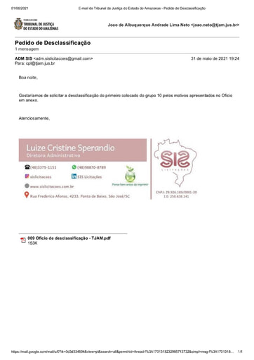 PREGÃO ELETRÔNICO Nº 026/2021 - E-MAIL - ADM SIS