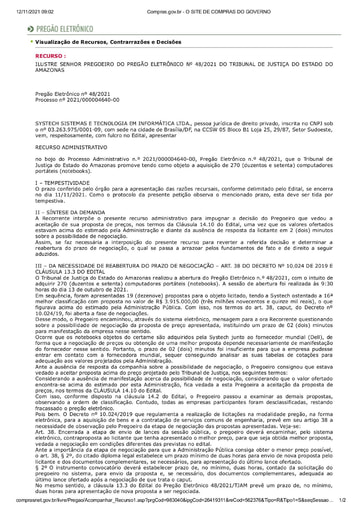 PREGÃO ELETRÔNICO Nº 48/2021 - RAZÕES RECURSAIS - SYSTECH