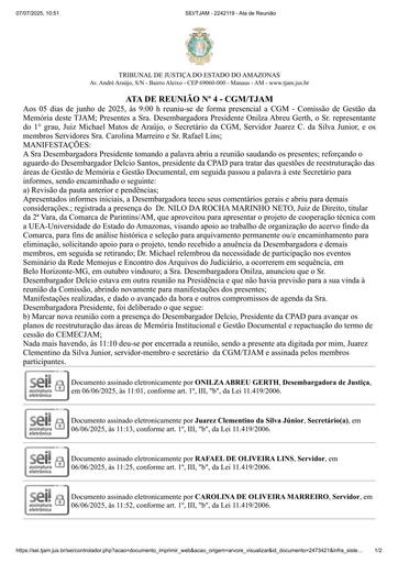 ATA DE REUNIÃO - 05 DE JUNHO DE 2025