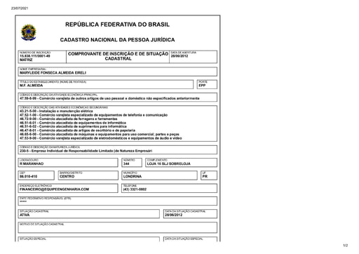 PREGÃO ELETRÔNICO Nº 033/2021 - DOCS SICAF E SITES - MARYLEIDE