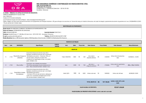 PREGÃO ELETRÔNICO Nº 016/2022 - PROPOSTA - G4 - RIO AMAZONAS