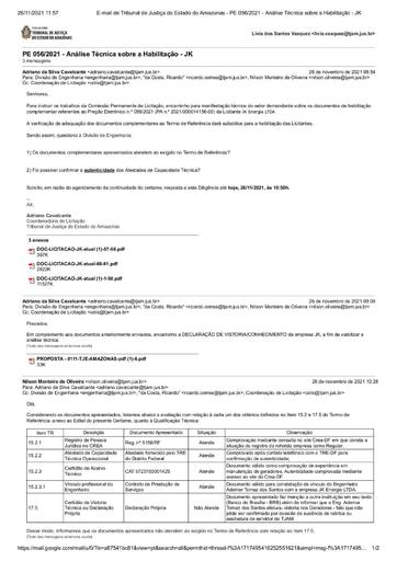 PREGÃO ELETRÔNICO Nº 56/2021 - DILIGÊNCIA COLIC AO SETOR DE INFRAESTRUTURA - DOCUMENTAÇÃO - JK ENERGIA
