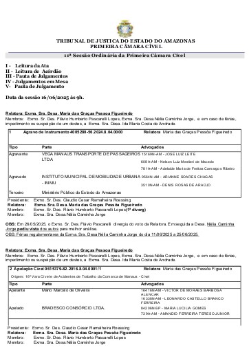 PAUTA DE JULGAMENTO DA SESSÃO DO DIA 16.06.2025 (PROJUDI) - RETIFICADA
