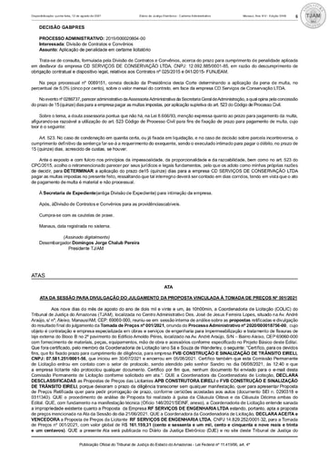 TOMADA DE PREÇOS 001/2021 - ATA DA SESSÃO - JULGAMENTO PROPOSTAS (DJE)