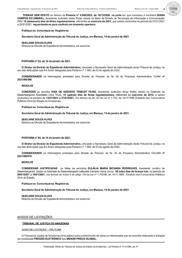 PREGÃO ELETRÔNICO Nº 003/2021 - AVISO DE LICITAÇÃO - DJE