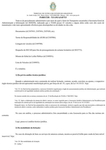 LEILÃO ADMINISTRATIVO ELETRÔNICO Nº 001/2025 - PARECER E DECISÃO