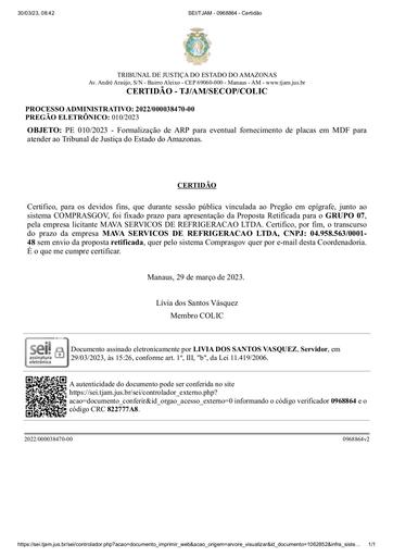 PREGÃO ELETRÔNICO Nº 010/2023 - CERTIDÃO DECURSO DE PRAZO - G7 - MAVA