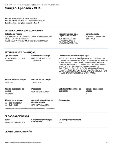PREGÃO ELETRÔNICO Nº 59/2021 - SUSPENSÃO - SUP