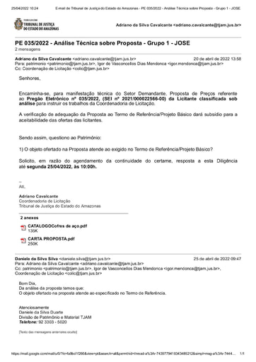 PREGÃO ELETRÔNICO Nº 035/2022 - DILIGÊNCIA COLIC AO PATRIMÔNIO - PROPOSTA - G1 - JOSE
