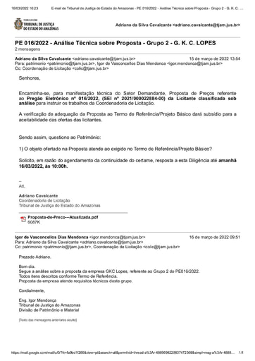 PREGÃO ELETRÔNICO Nº 016/2022 - DILIGÊNCIA COLIC AO PATRIMÔNIO - G2 - PROPOSTA - GKC