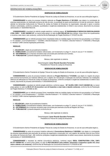 Despacho de Homologação (Publicação no DJE) - CT Nº 018.2026 - FUNJEAM X JF ENGENHARIA E SERVIÇOS ESPECIALIZADOS LTDA.pdf