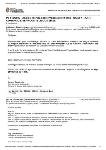 PREGÃO ELETRÔNICO Nº 016/2022 - DILIGÊNCIA COLIC AO PATRIMÔNIO - PROPOSTA RETIFICADA - G1 -AFH
