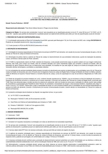 PREGÃO ELETRÔNICO Nº 020/2024 - ESTUDO TÉCNICO PRELIMINAR
