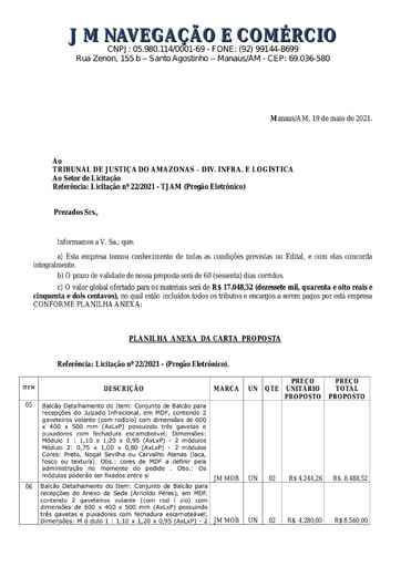 PREGÃO ELETRÔNICO Nº 022/2021 - PROPOSTA RETIFICADA - ITENS 5 E 6 - M. J. GRIJO