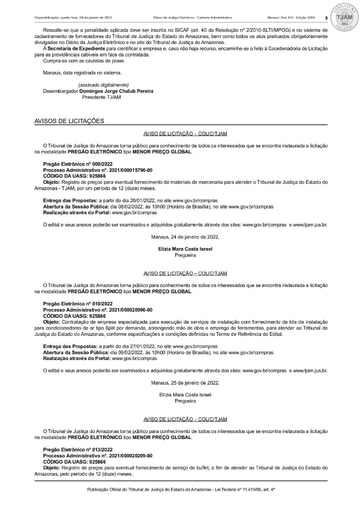 PREGÃO ELETRÔNICO Nº 013/2022 - AVISO DE LICITAÇÃO - DJE