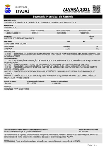 PREGÃO ELETRÔNICO Nº 016/2022 - DOCUMENTAÇÃO COMPLEMENTAR - HABILITAÇÃO - G3 - VERO