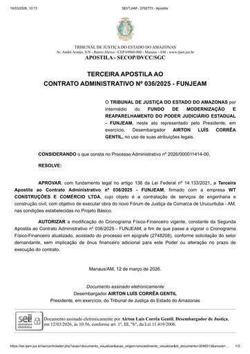 3ª APOSTILA - CT Nº 036.2025 - FUNJEAM x WT CONSTRUÇÕES E COMÉRCIO LTDA.pdf