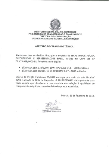 PREGÃO ELETRÔNICO Nº 014/2021 - HABILITAÇÃO - DOCUMENTOS COMPLEMENTARES - GRUPO 4 - EZ TECHS