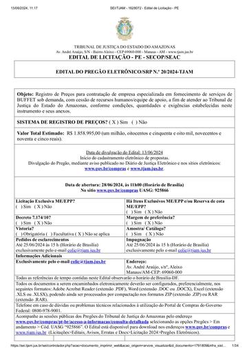 PREGÃO ELETRÔNICO Nº 020/2024 - EDITAL DE LICITAÇÃO