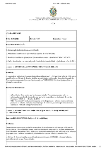 Ata de reunião 24 de Junho de 2021