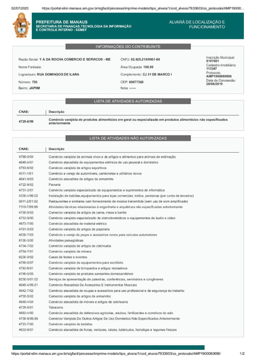 PREGÃO ELETRÔNICO Nº 017/2021 - HABILITAÇÃO - DOC. COMPLEMENTAR - Y A DA ROCHA
