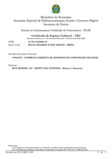 TOMADA DE PREÇOS Nº 003/2021 - SICAF E CNDT - PAULO RICARDO