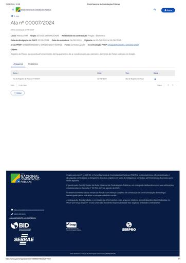 PUBLICAÇÃO DA ATA DE REGISTRO DE PREÇOS NO PNCP