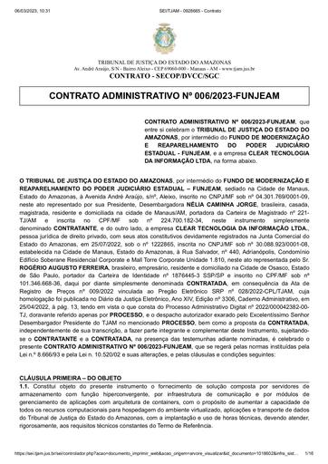 CONTRATO ADMINISTRATIVO Nº 006/2023 - FUNJEAM x CLEAR TECNOLOGIA DA INFORMAÇÃO LTDA