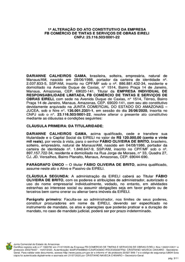 PREGÃO ELETRÔNICO Nº 021/2021 - HABILITAÇÃO - DOCUMENTOS COMPLEMENTARES  - FB COMÉRCIO