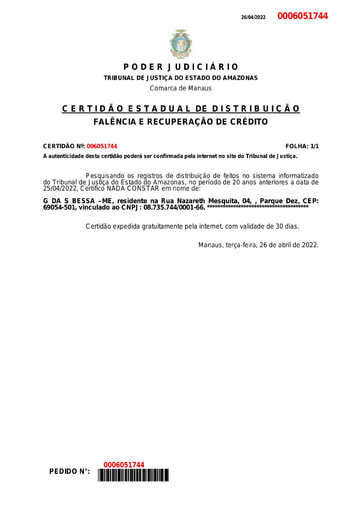 PREGÃO ELETRÔNICO Nº 035/2022 - DOCUMENTOS RETIRADOS DO SICAF E SITES - ITENS 3, 4 E 5 - G DA S BESSA