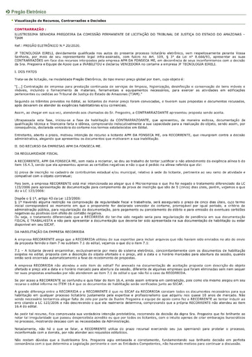 PREGÃO ELETRÔNICO Nº 020/2020 - CONTRARRAZÕES RECURSAIS - JF X A P M