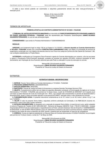 EXTRATO Nº 029.2026 (PUBLICAÇÃO) 3º TERMO ADITIVO - CT Nº 013.2024 - FUNJEAM x QUIMITEC TECNOLOGIA QUÍMICA LTDA.pdf