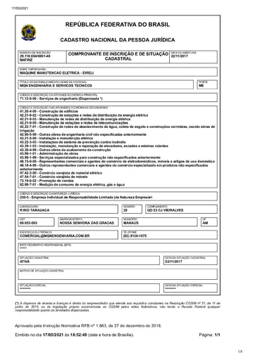 PREGÃO ELETRÔNICO Nº 013/2021 - DOCUMENTOS ENVIADOS COM PROPOSTA RETIFICADA - MAQUINE