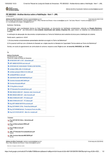 PREGÃO ELETRÔNICO Nº 005/2022 - DILIGÊNCIA COLIC À SEINF - HABILITAÇÃO - ITEM 1 - JWL
