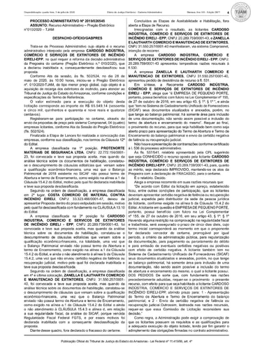 PREGÃO ELETRÔNICO Nº 010/2020 - DECISÃO RECURSO (DJE)