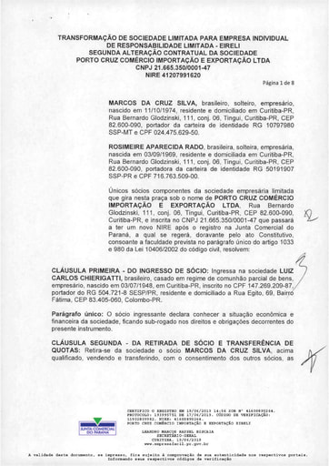 PREGÃO ELETRÔNICO Nº 006/2022 - HABILITAÇÃO - DOCUMENTOS COMPLEMENTARES - ITEM 5 - PORTO CRUZ