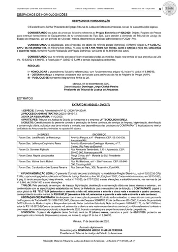 PREGÃO ELETRÔNICO Nº 026/2020 - DESPACHO DE HOMOLOGAÇÃO (DJE)
