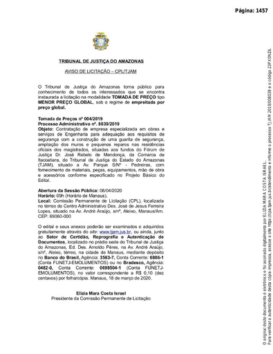 TOMADA DE PREÇOS Nº 004/2019 - AVISO DE LICITAÇÃO