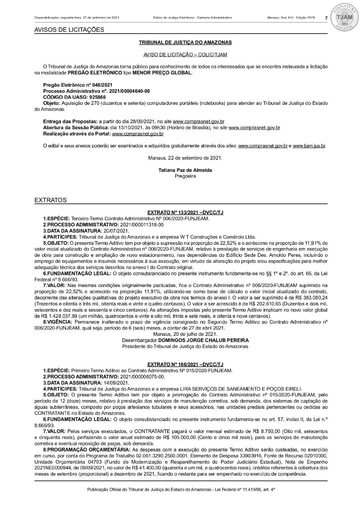 PREGÃO ELETRÔNICO Nº 48/2021 - AVISO DE LICITAÇÃO - DJE