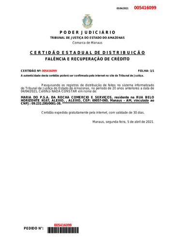 PREGÃO ELETRÔNICO Nº 017/2021 - HABILITAÇÃO - DOC. COMPLEMENTAR APÓS DILIGÊNCIA - Y A DA ROCHA