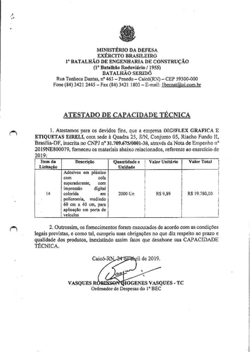 PREGÃO ELETRÔNICO Nº 023/2021 - HABILITAÇÃO - DOCUMENTOS COMPLEMENTARES - DIGIFLEX - ITEM 75