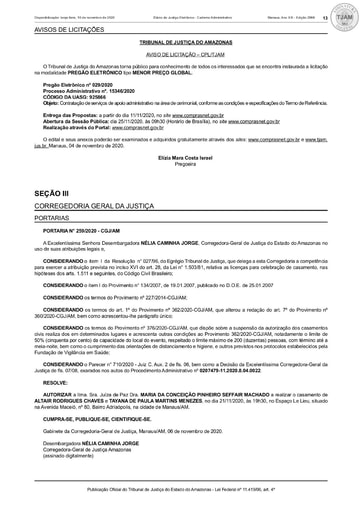 PREGÃO ELETRÔNICO Nº 029/2020 - AVISO DE LICITAÇÃO - DJE