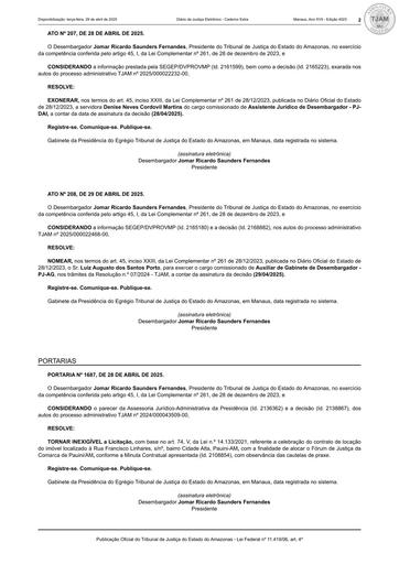 PORTARIA DE INEXIGIBILIDADE (PUBLICAÇÃO) - CT Nº 002.2025 - FUNJEAM X M DO S MOURA LOPES.pdf